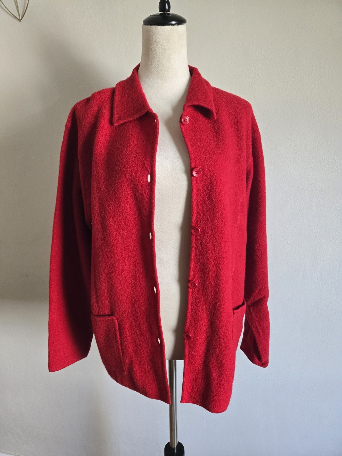 Windridge Cheryl Nash Jacket/Cardigan/red/sizeXL/Women/Marino Wool/Vintage/80s.