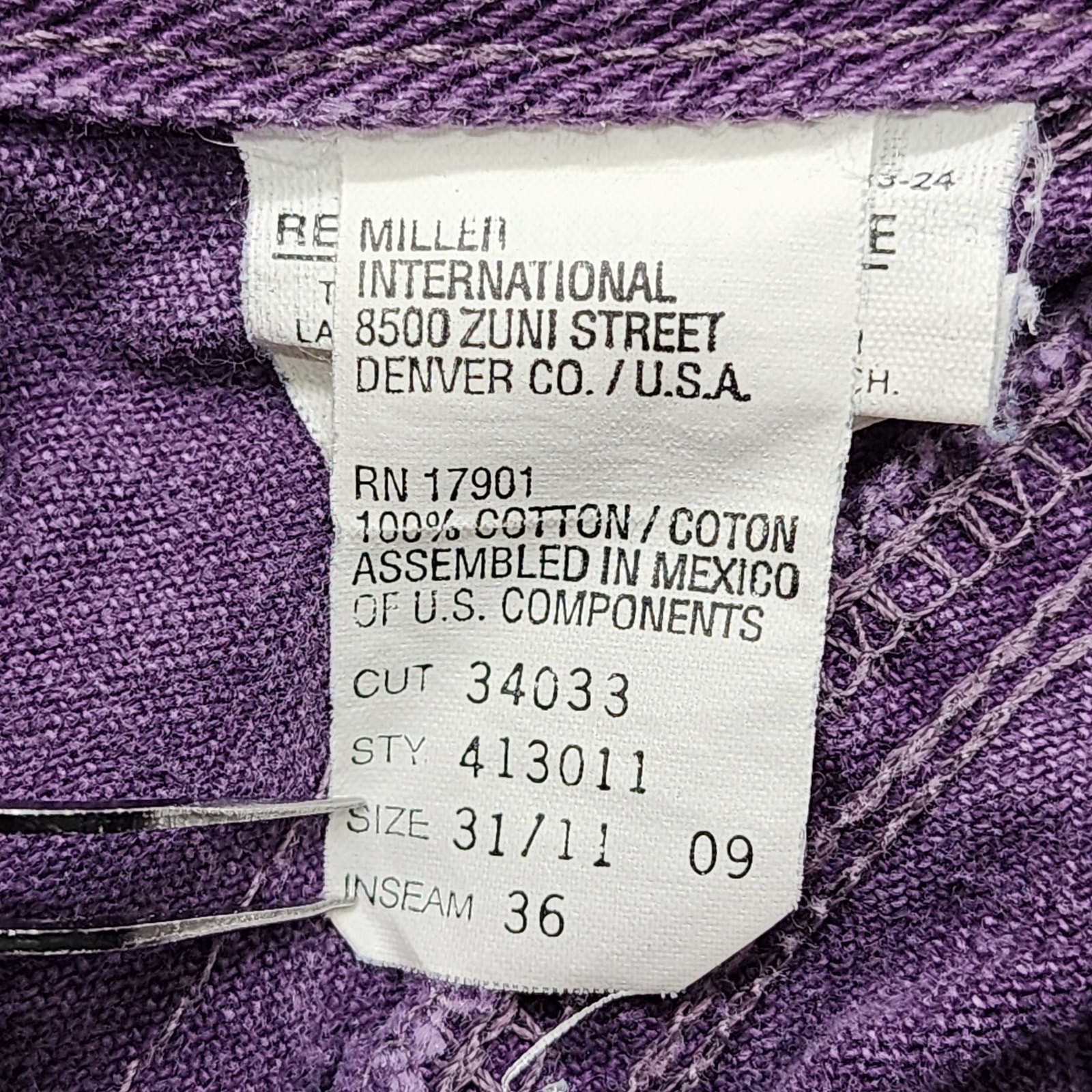 Vintage 90s Rockies Jeans Womens 31/11 Purple High Rise Bareback Tapered Western
