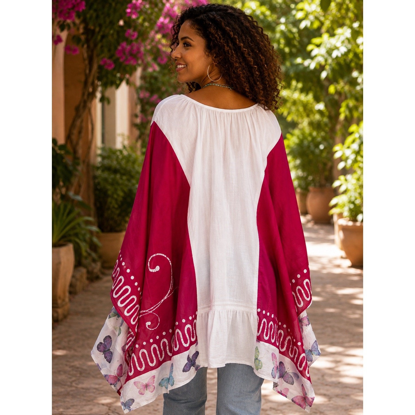 OOAK Upcycled Boho Butterfly Tunic – Women’s