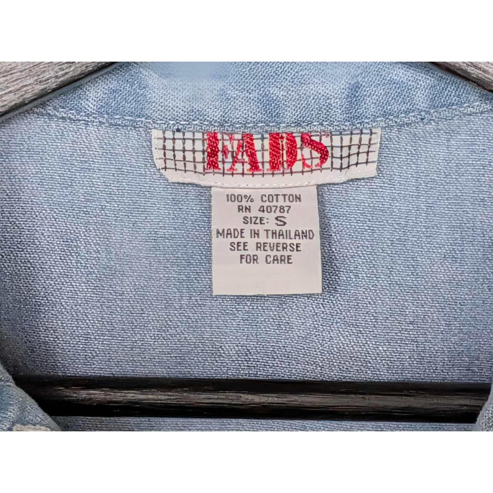 VTG FADS Denim Shirt Dress Womens S Button Front Cotton Midi Casual