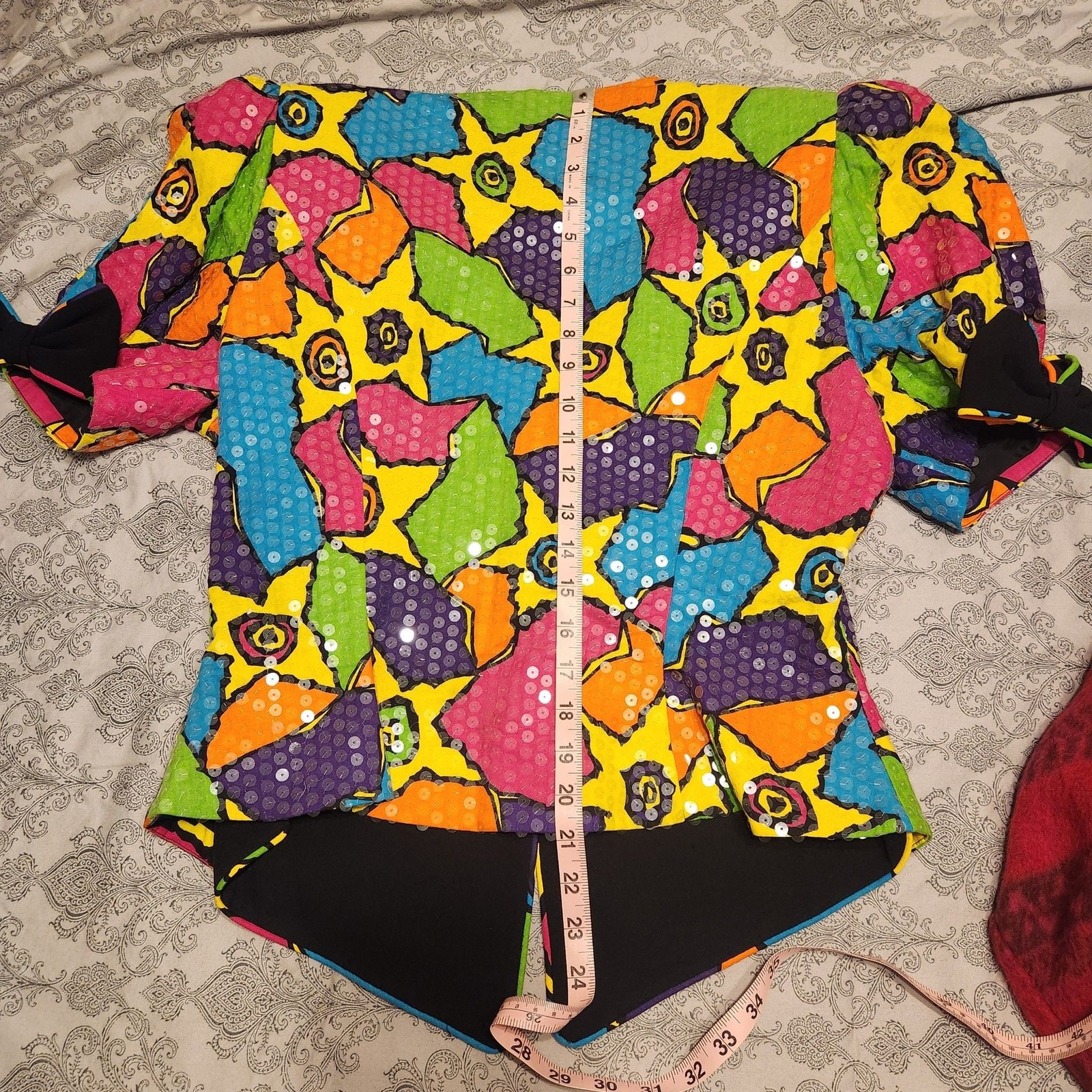 Vintage 1980s Rimini Colorful Psychedelic Sequin Blazer Jacket