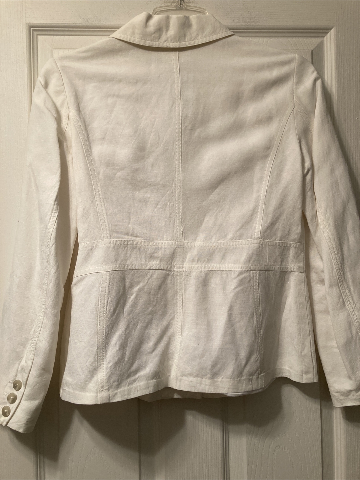 Vintage Kate Hill Size 8 Button Up Long Sleeve Jacket, Linen