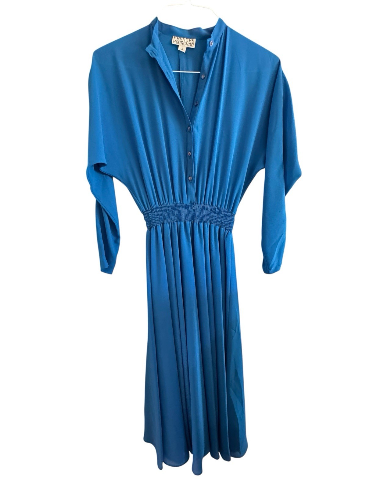 NOS Frances Henaghan Saks Fifth Avenue Vintage Dress Women Secretary Sz 4 Blue