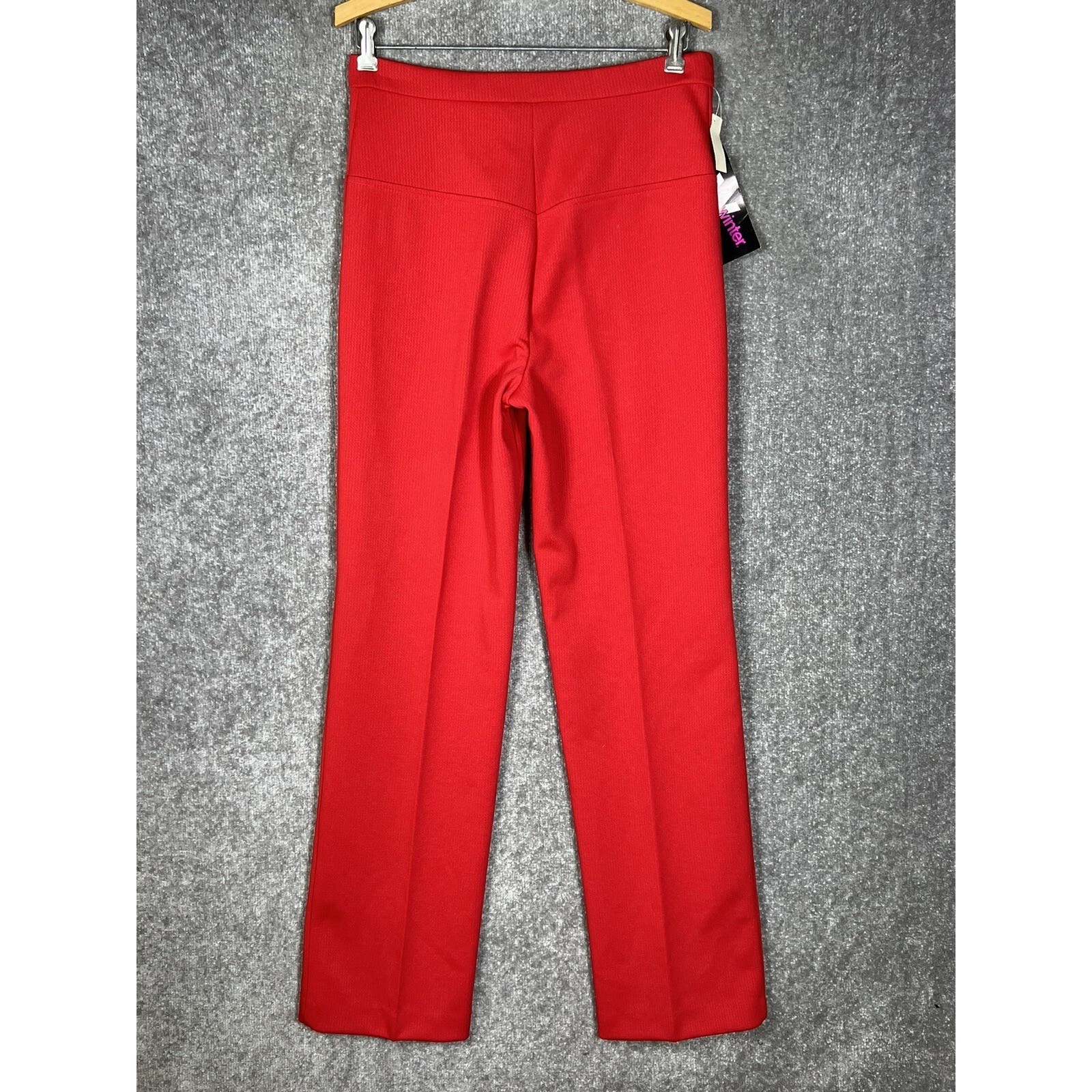 Vintage Wendy Winter Polyester Corded Double Knit Pull On Pants Womens Sz 10 Red