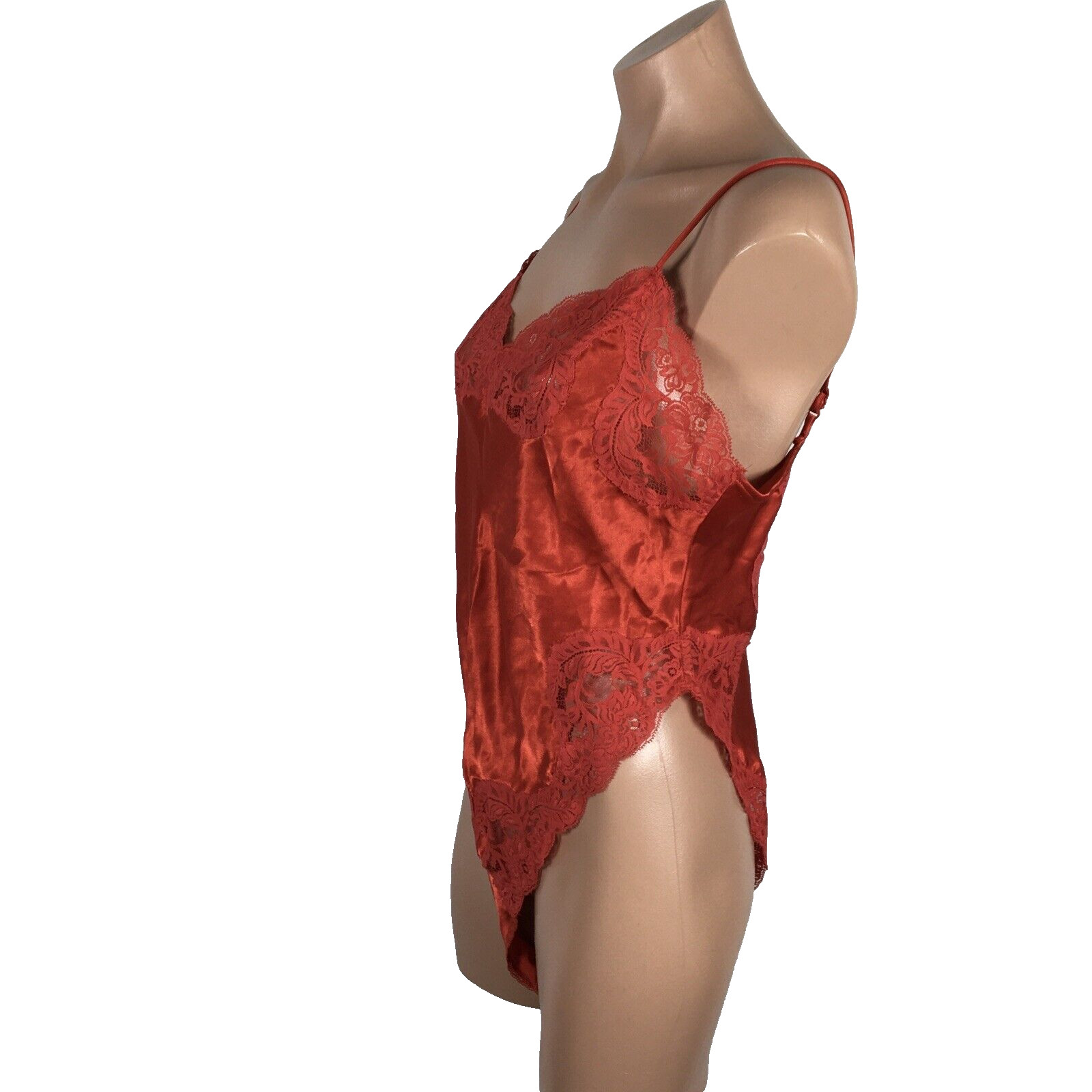 Wonder Maid Non Cling Teddie Adj Straps Lots of Lace Snap Crotch ILGWU 32 L VTG
