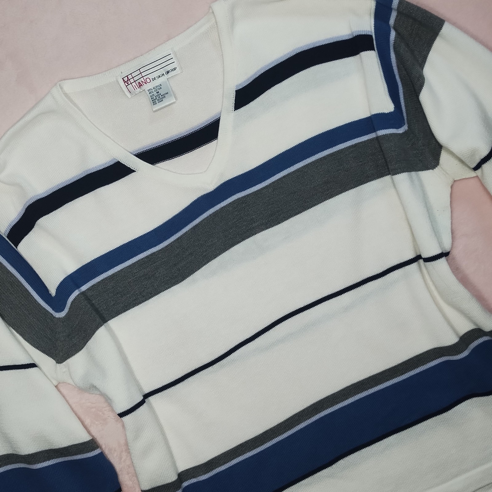 vintage 90s normcore oversized boxy striped sweater sz m 1990s tomboy grunge