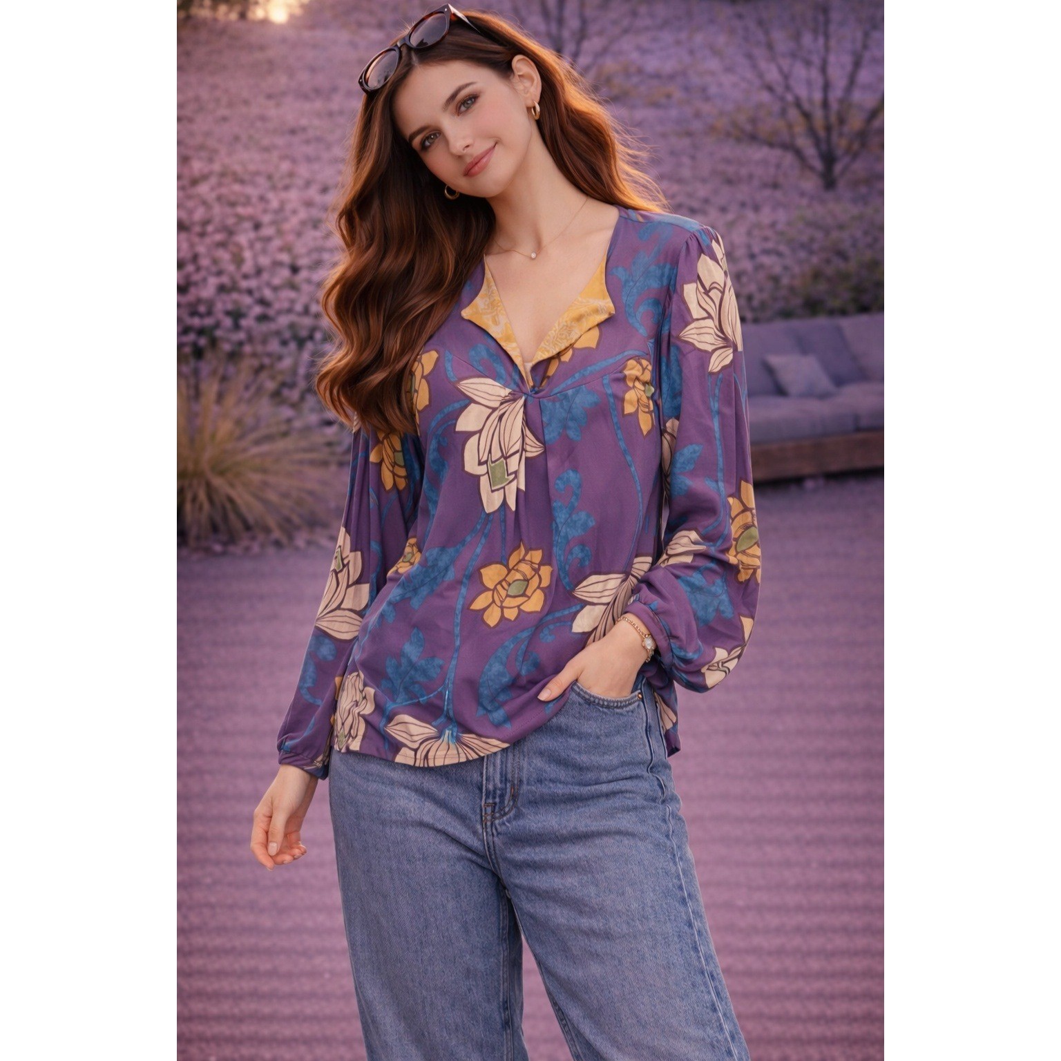 VTG Sweet Pea by Stacy Frati Mesh Top Whimsigoth Boho Floral Blouse Large Reteo