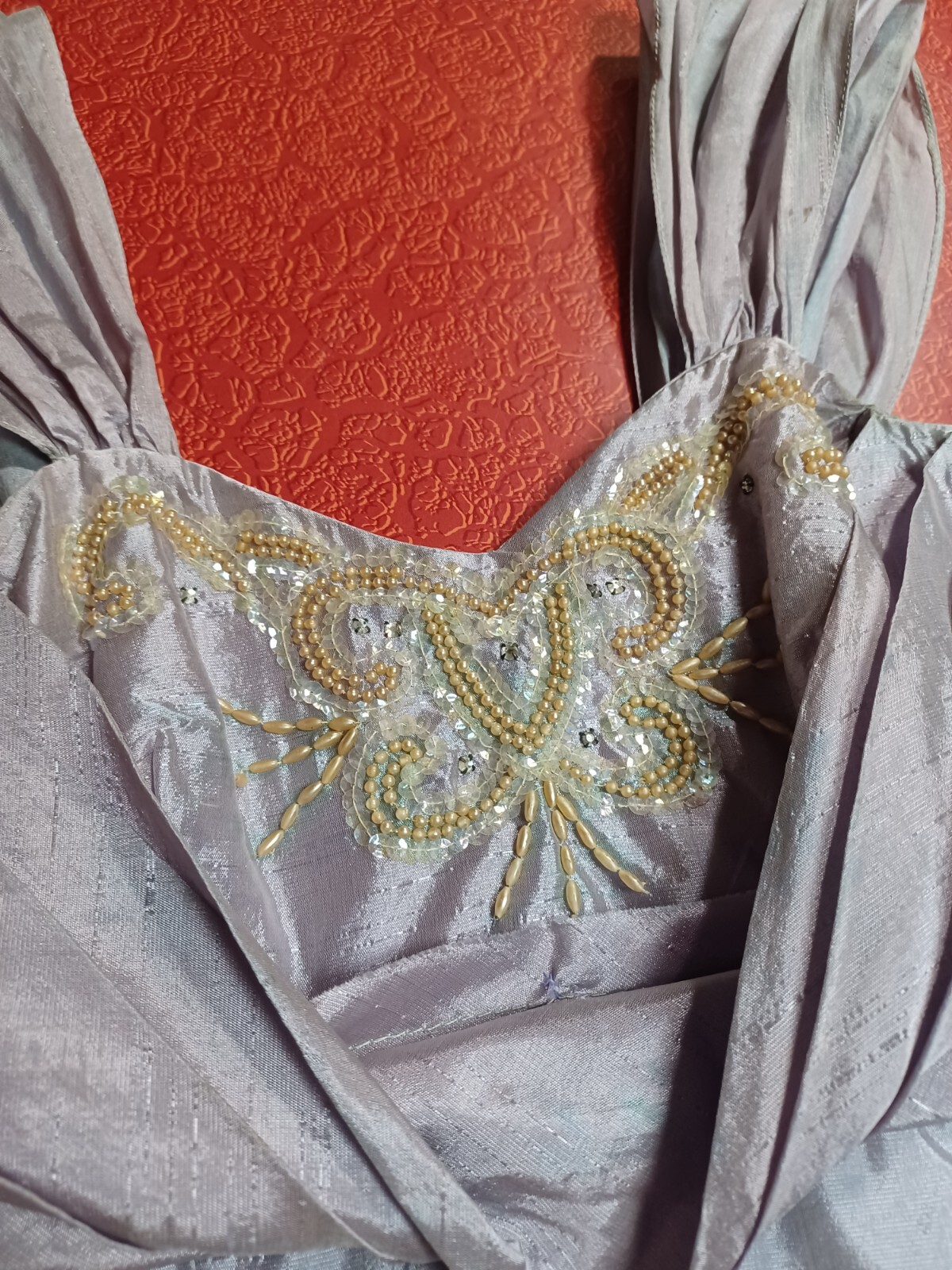 True VTG Mid-century 1940s 1950s Iridescent Satin Cocktail Prom Dress Art Deco S