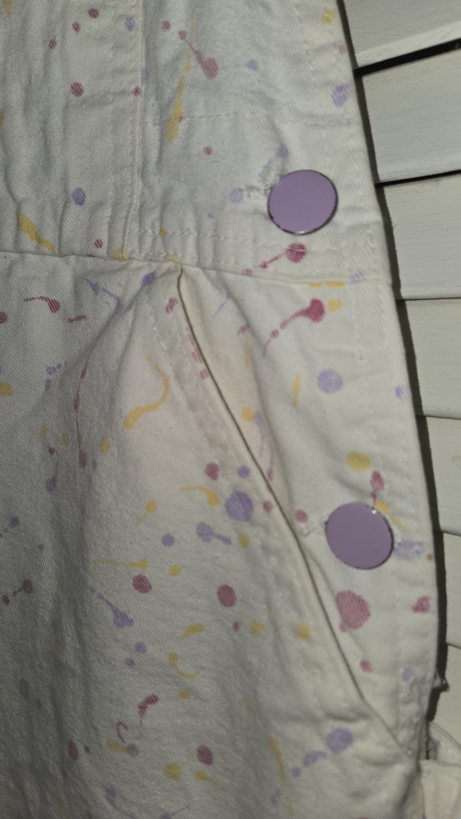 Vtg 90’sHallmark E.Bunny & Co Paint Splatter Cotton Overall Size L Rare Find