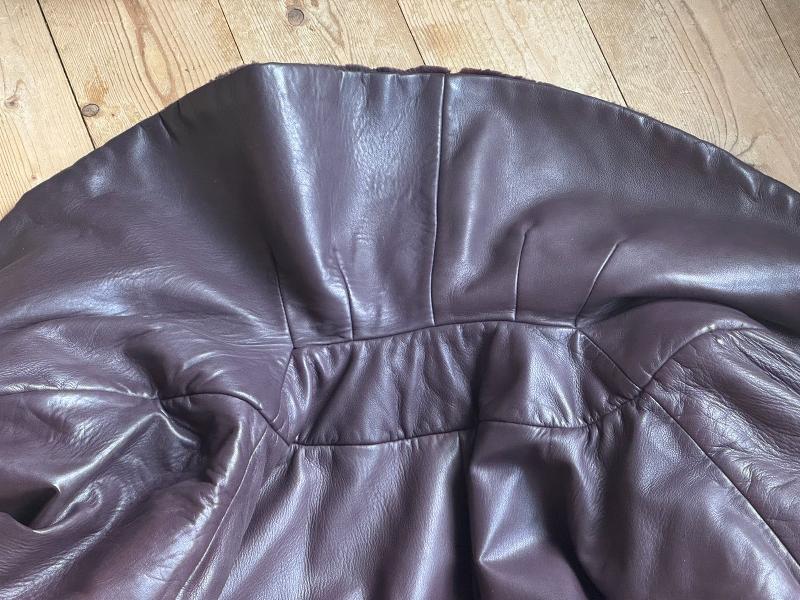 Vintage Leather Coat XL 80s Italy Lamb Nappa Shearling Oversized Venus