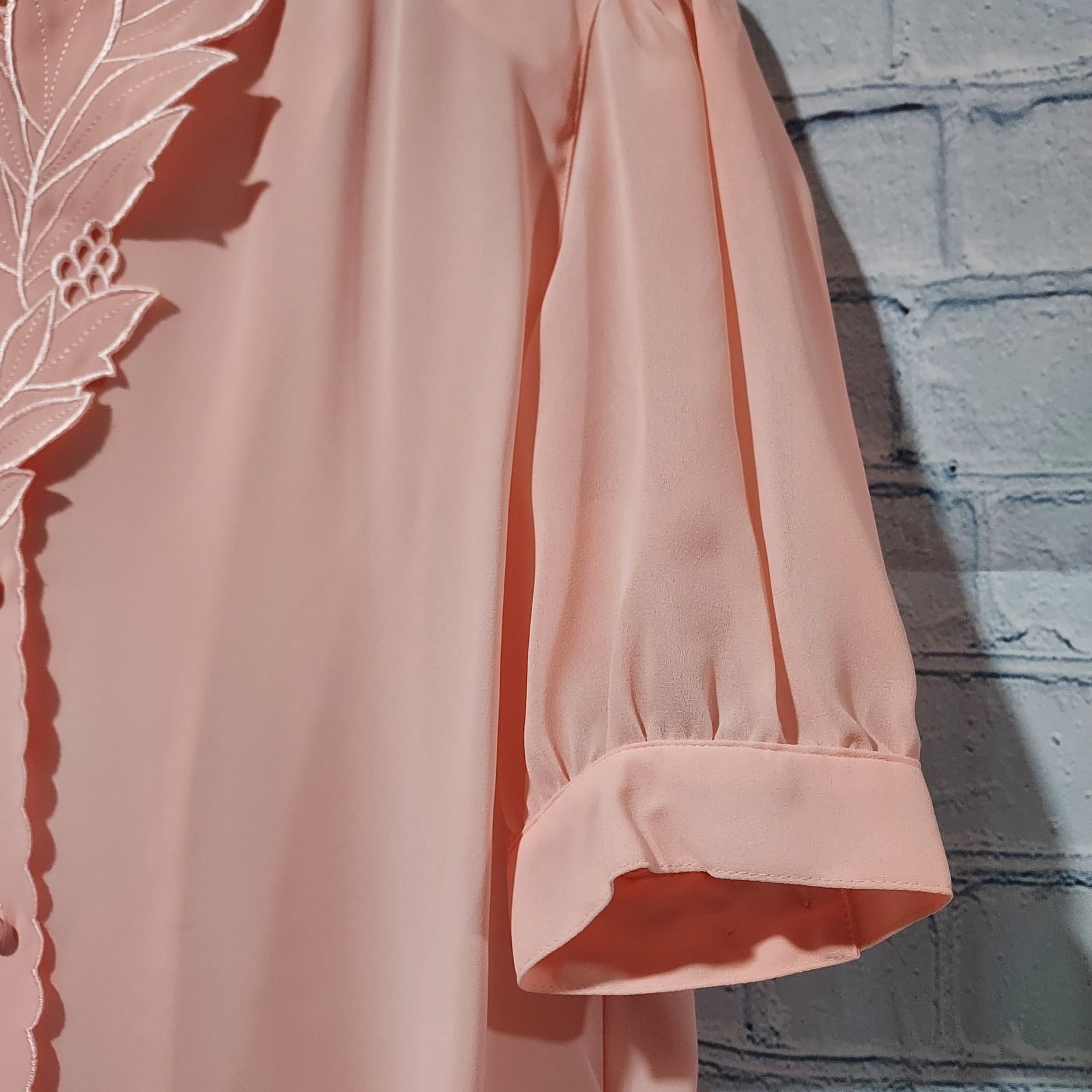 Twee Vintage La Blouse Size 8 Antique 1980’s Lace Pale Pink Short Sleeve Top