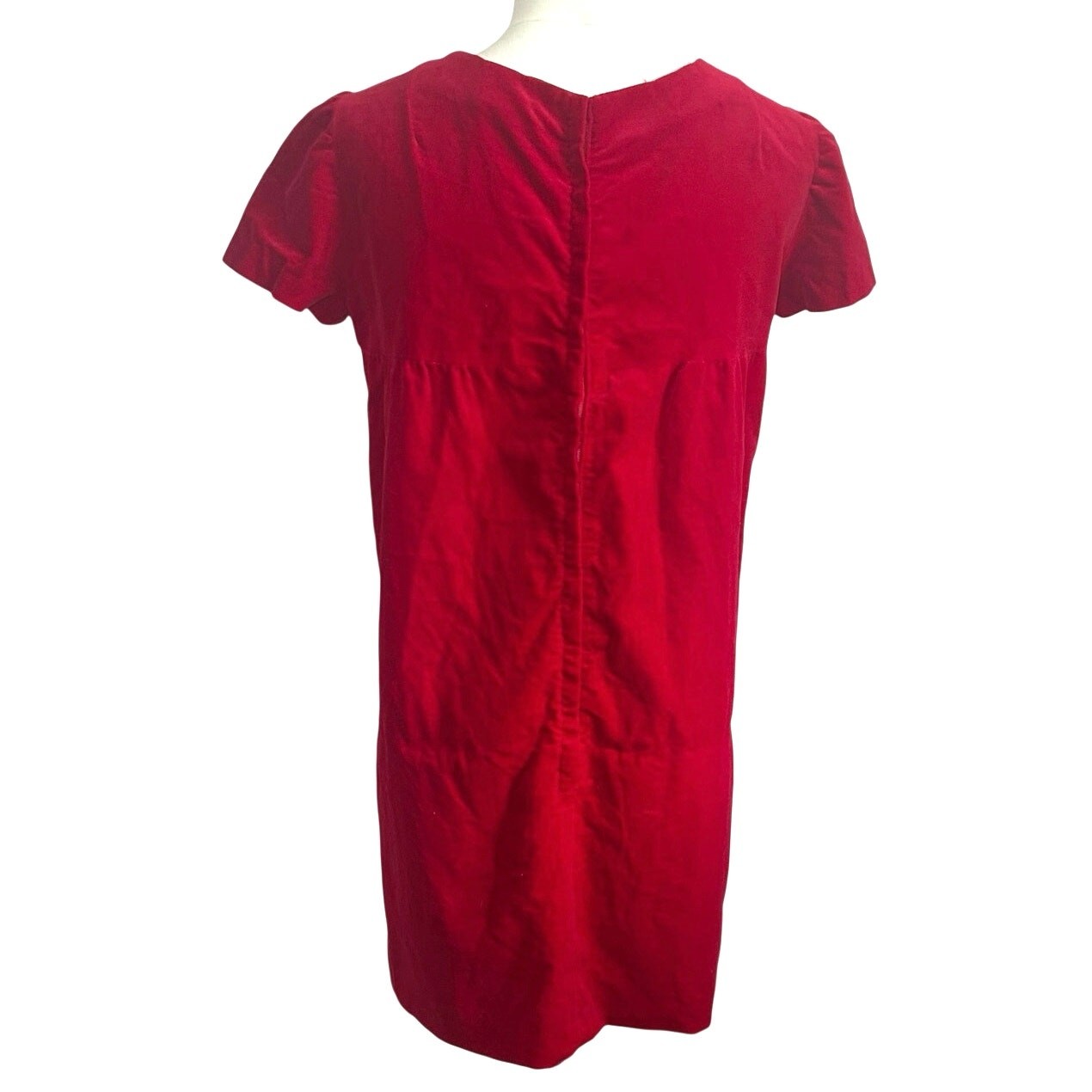 VTG 60s Red Velvet Mini Dress S Keyhole Bespoke Babydoll Glam Twee Retro Mad Men