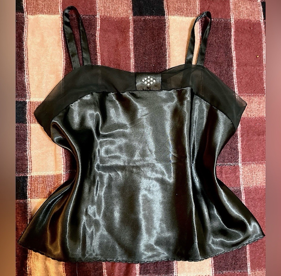 Vintage 90s Black Goth Sexy Slip Top