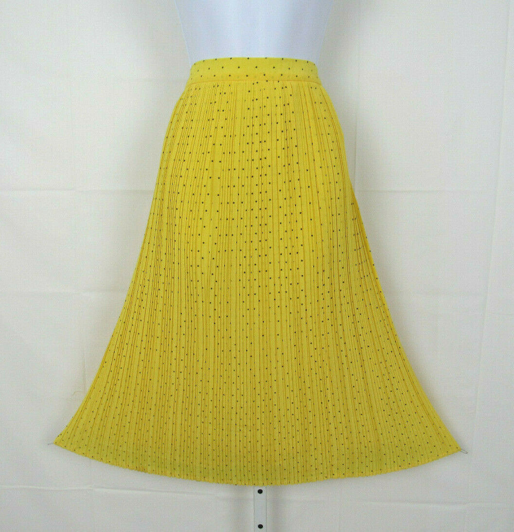 VTG 1980s GAUNILLO OF FRANCE DESIGNER SKIRT & TOP YELLOW BLACK & SILVER LACE