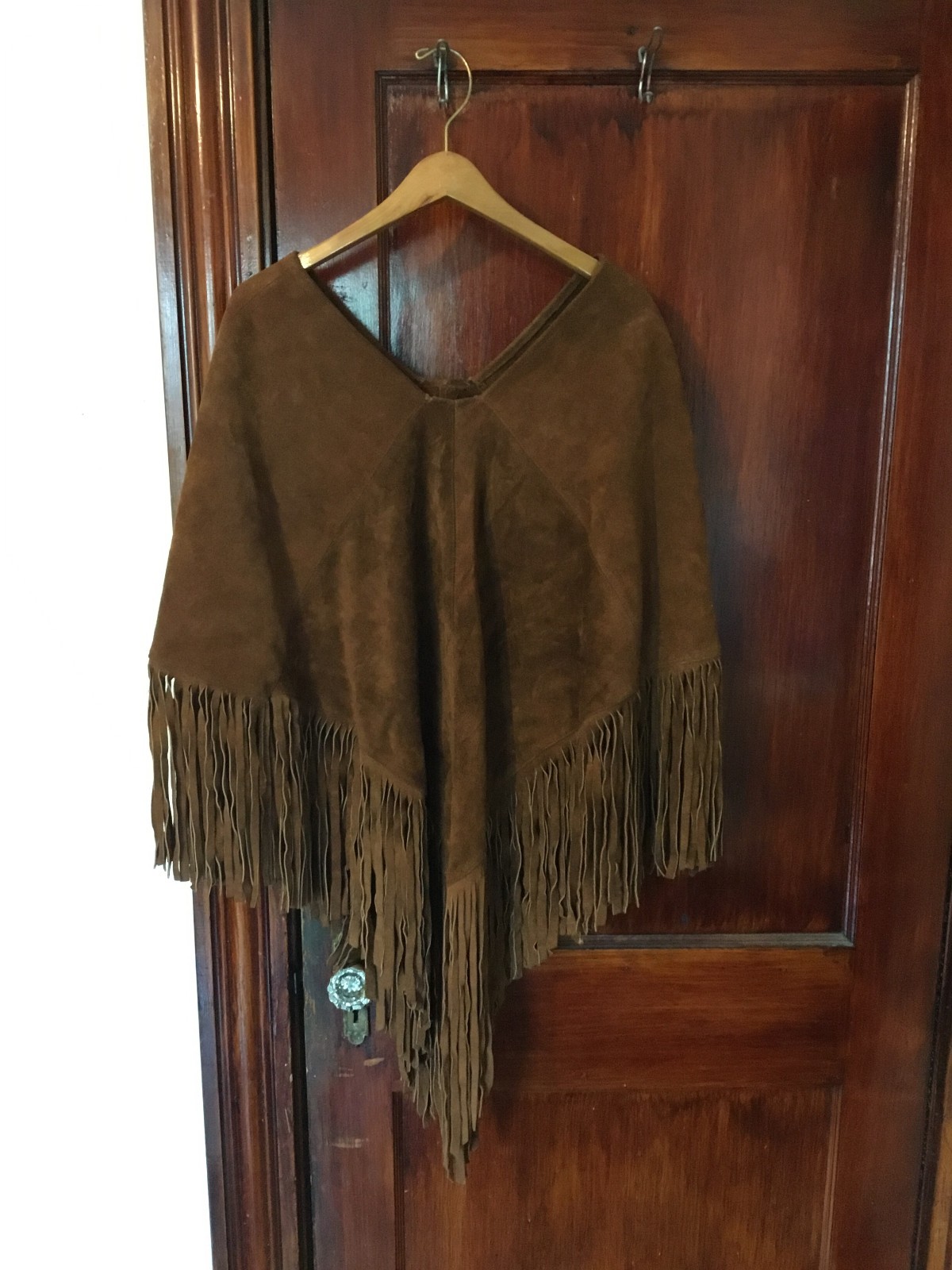 King Of The Ponchos 70s Vintage Leather Women’s Boho Hippie Western Poncho