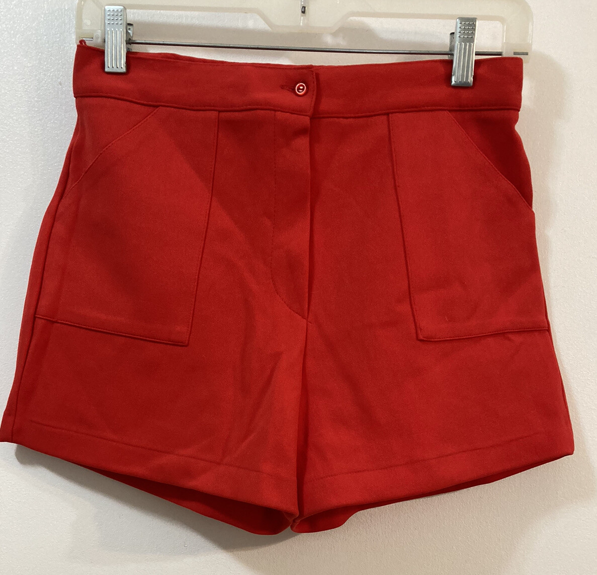 PARTNERS from MERVYNS Tomato Red Shorts Nylon Pockets Stretch Vtg ’90s 14