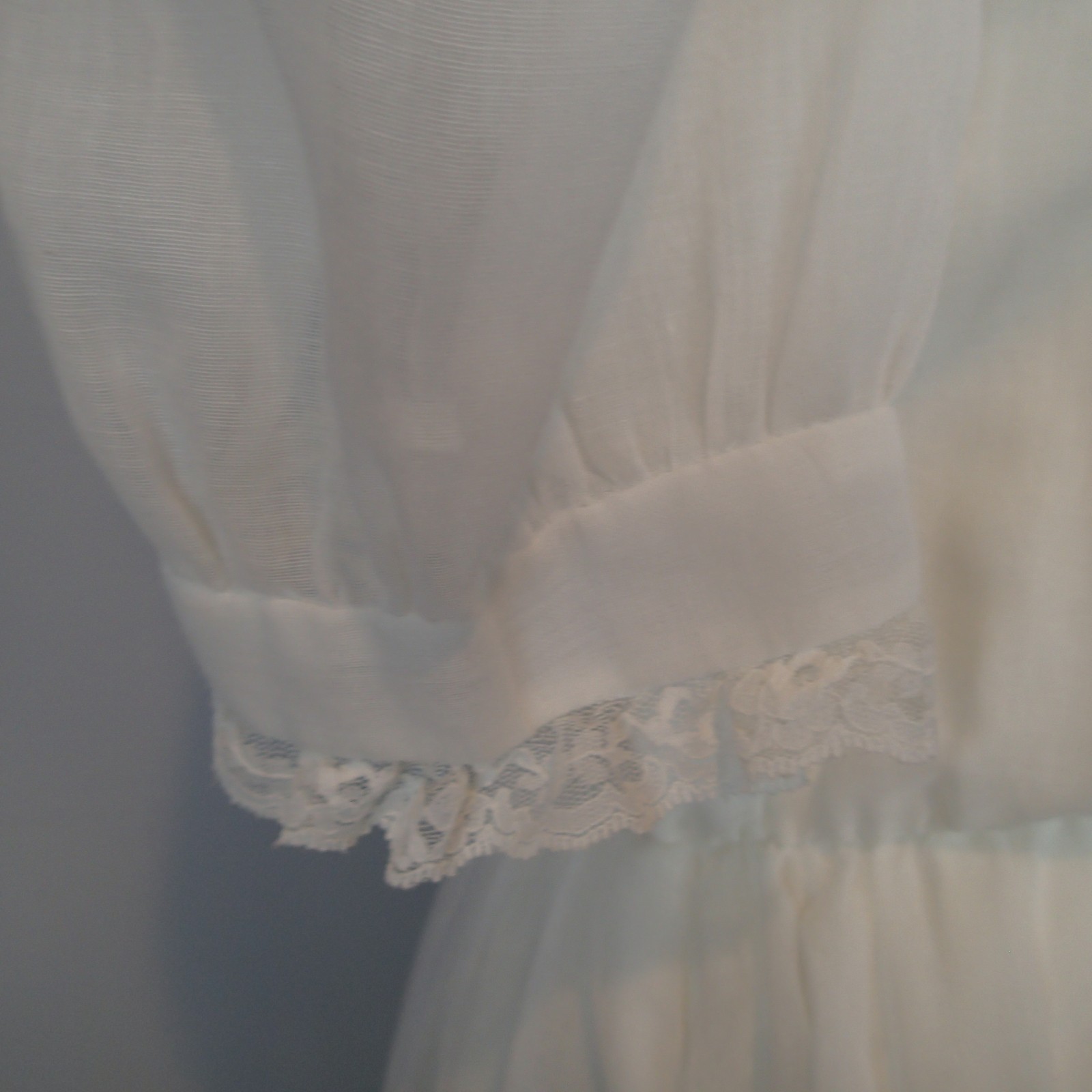 Vintage Candi Jones 70s Prairie Edwardian Style Dress With Sheer Ruffle sz 7