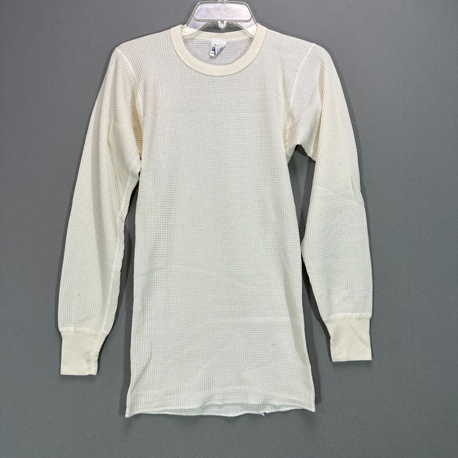 70s 80s Vintage Waffle Thermal Long Sleeve Base Layer Shirt XS/S Womens kids XL