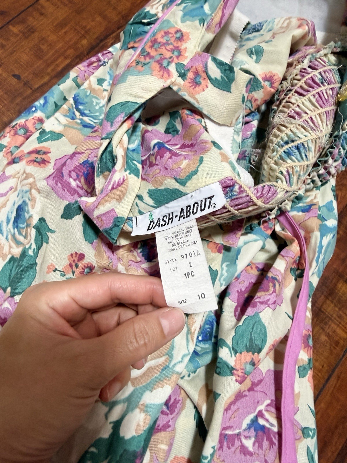 Vintage 1970s Dash About Floral Print Dress Size 10