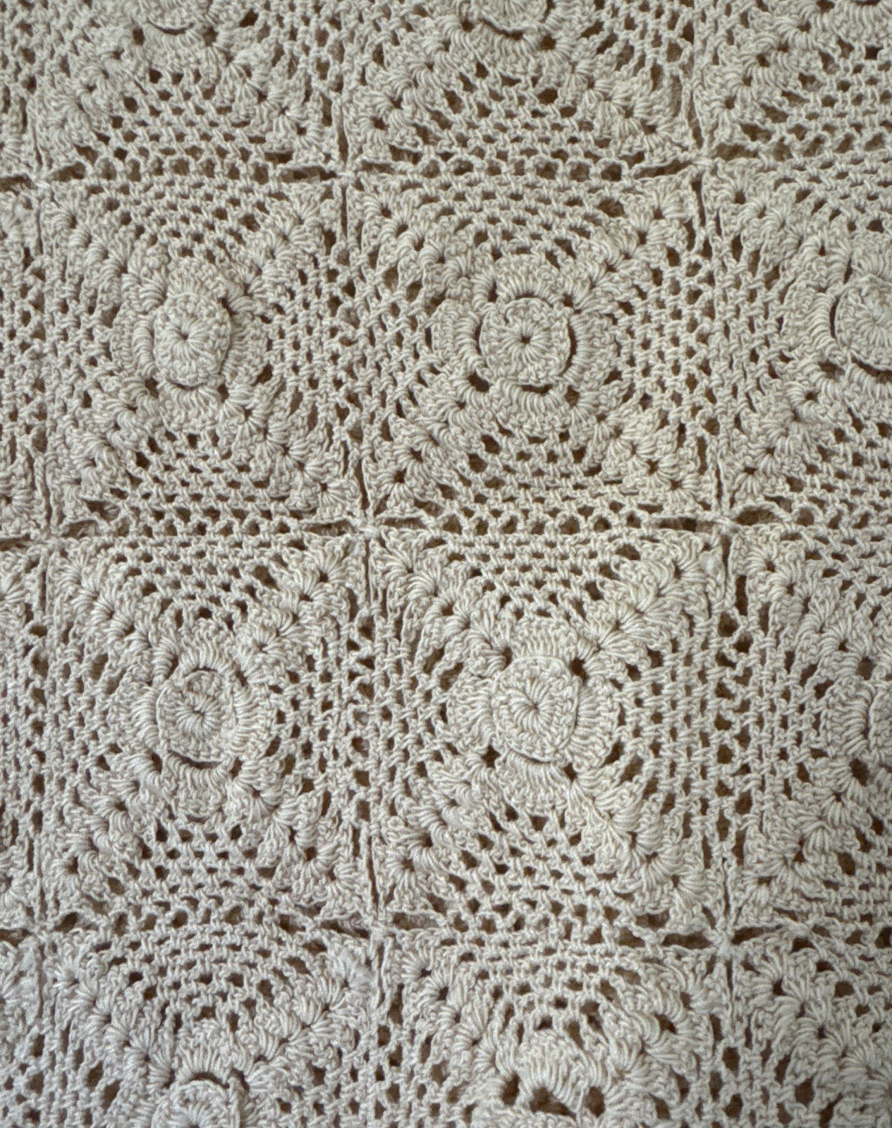 Vintage crocheted, boho, Possible 1960S shirt handmade Cream/yellow, Beach