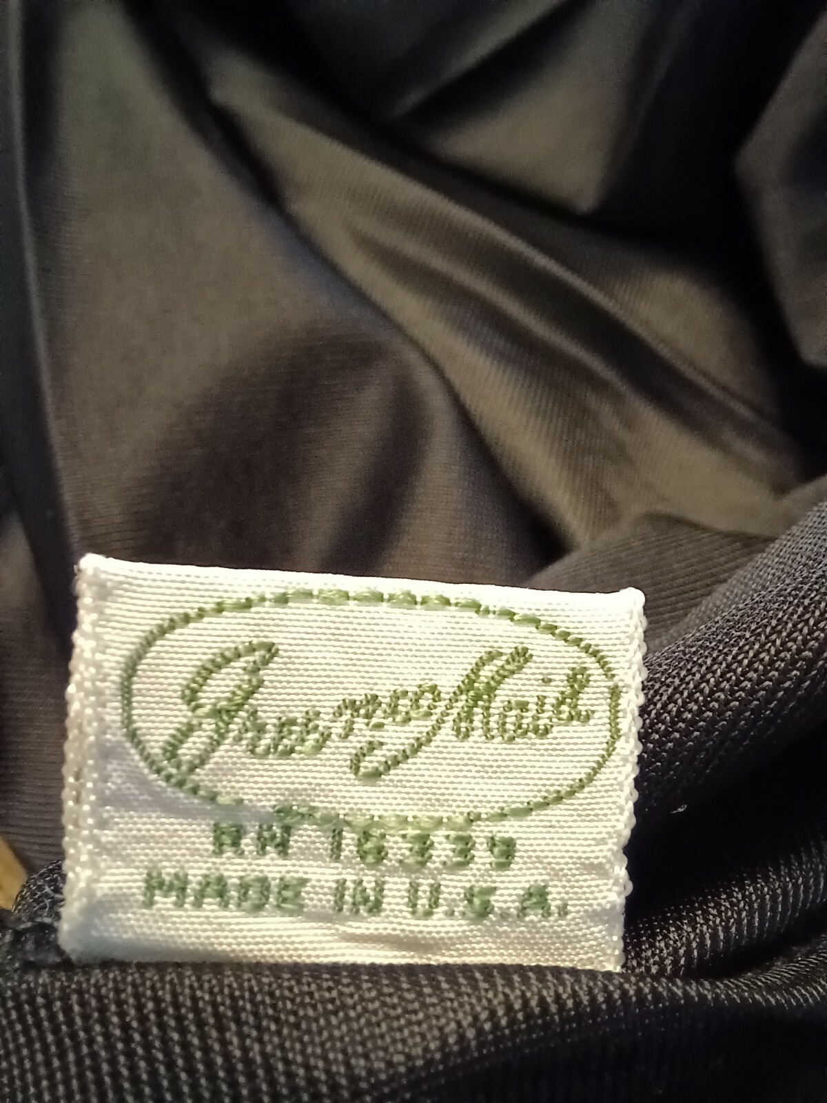 VTG 1950’s „Greenco Maid” Black Nylon Tricot Scalloped Hem/Applique 1/2 Slip