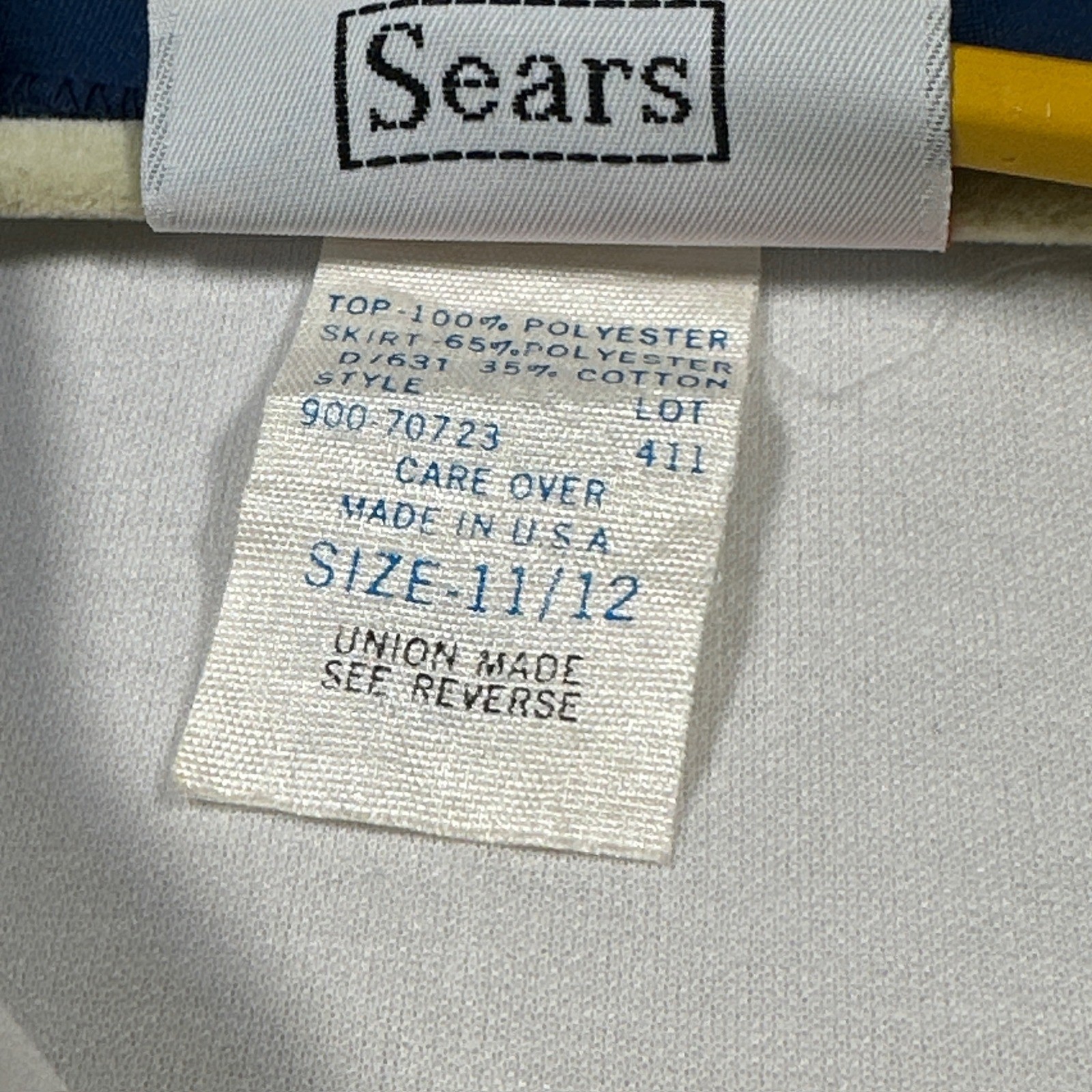 Sears The Sportdress Dress Women 11/12 Blue White Red 70s Vintage Union Made USA