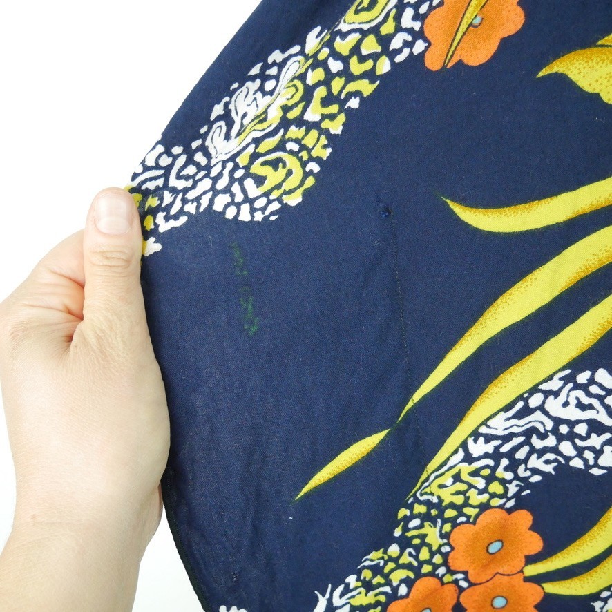 Vintage Batik Kaftan Beach Cover Resort Dress Tropical Floral Vacation One Size