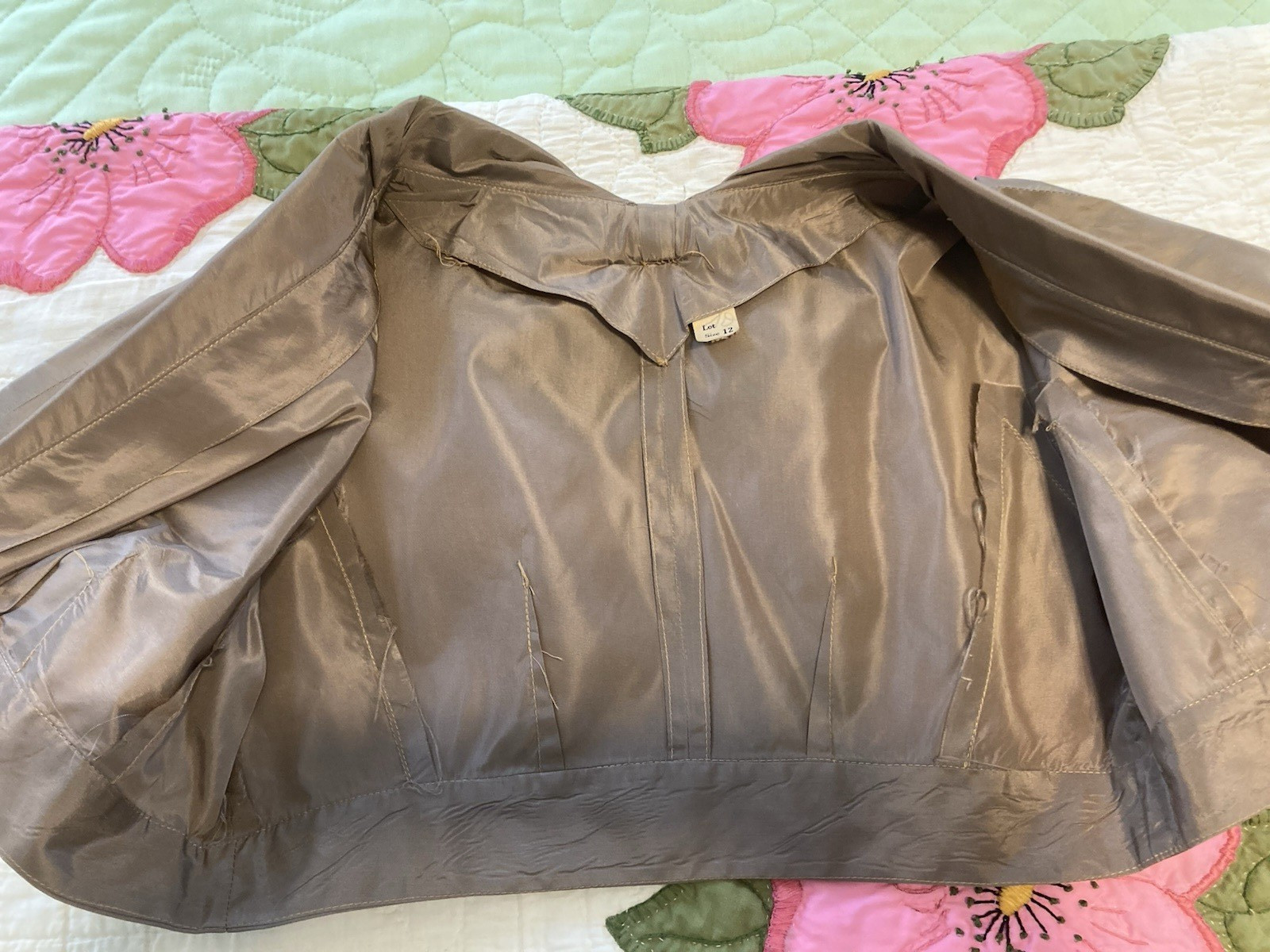 Vintage 1976 Ladies Gray Taffeta Dress & Jacket-size 12-small, Petite-VGUC