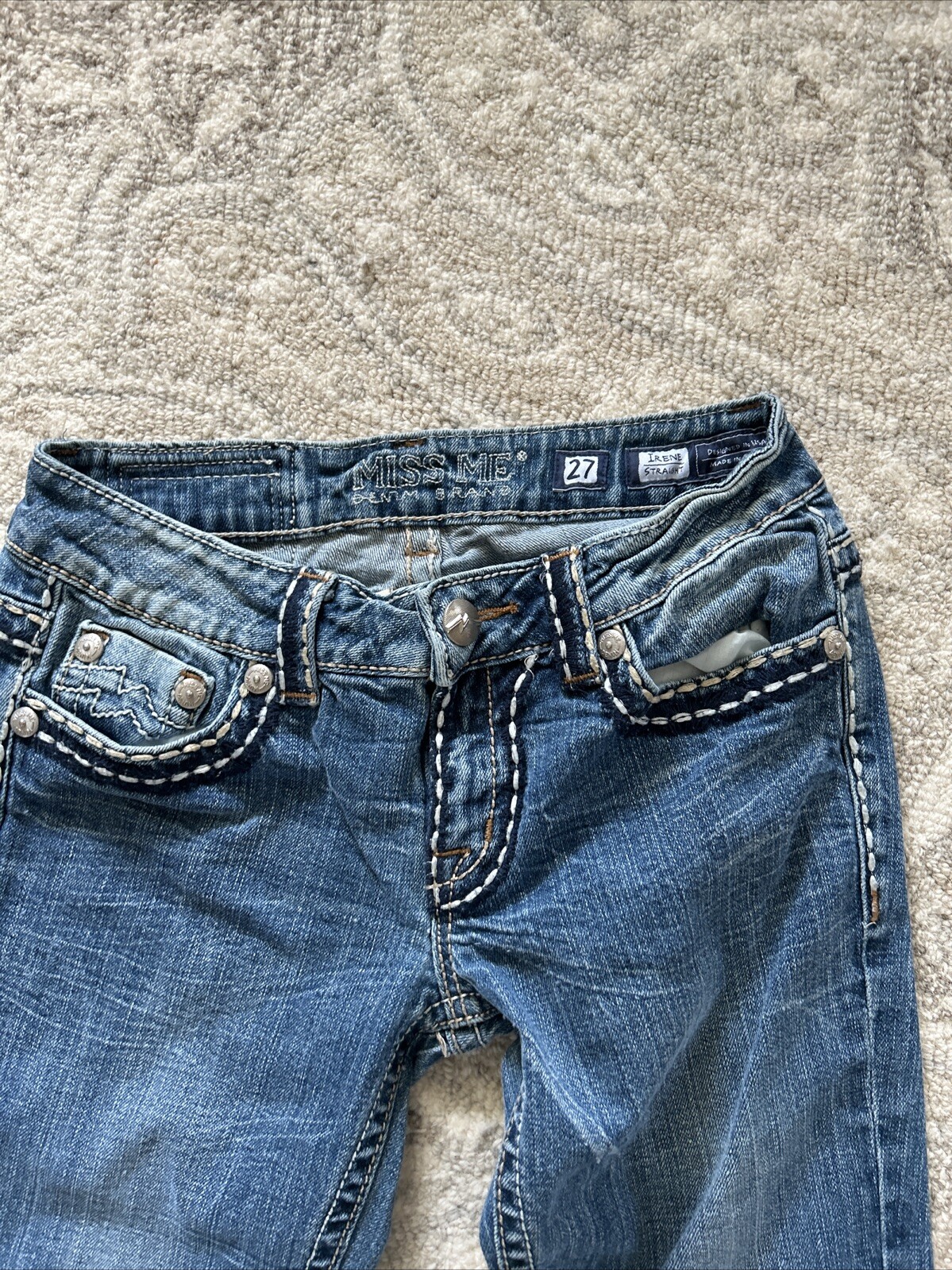 Vintage Y2K Miss Me Women’s Irene Straight Jeans Size 27 Low Rise
