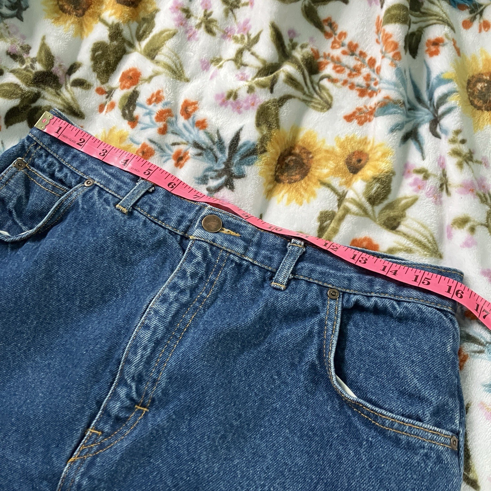 Vintage Denim Pencil Skirt A-line 90s Western Cowgirl Blue Jean Mini Womens