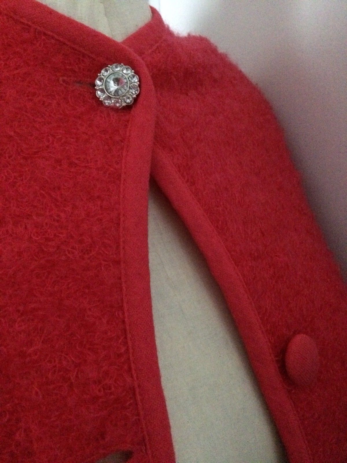 SALE! Glentex Lined Sweater Poncho Shawl Button Front Jacket Wrap Vintage OSFM