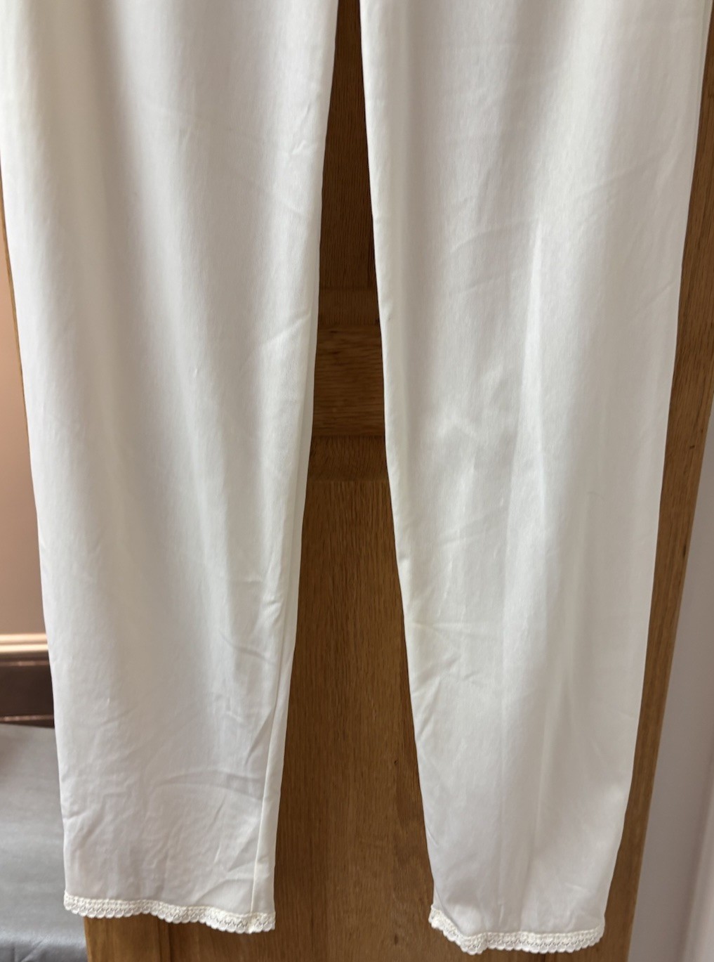 Vintage Vanity Fair Ivory Pajama Bottoms Pants Slip Pants Nylon Antron III Small