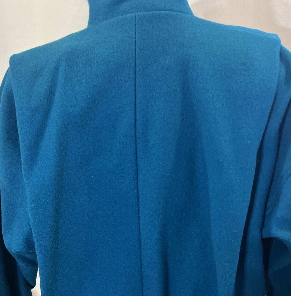 Vintage Learsi Turquoise 100% New Wool Coat Fully Lined Size 9 Beautiful