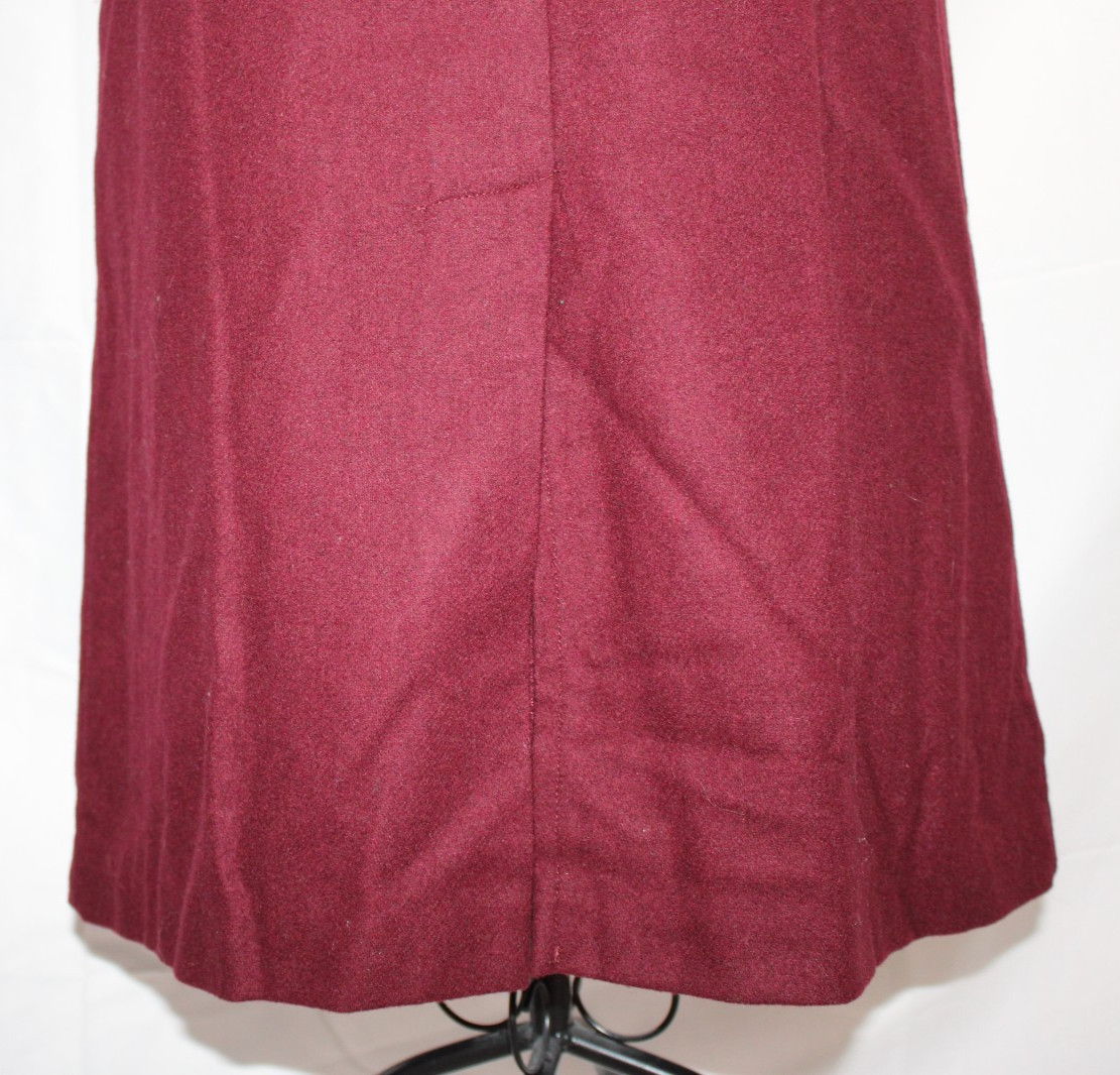 Vintage Sag Harbor Marina Pappas Wool Blend Skirt – Dark Red / Burgundy NOS