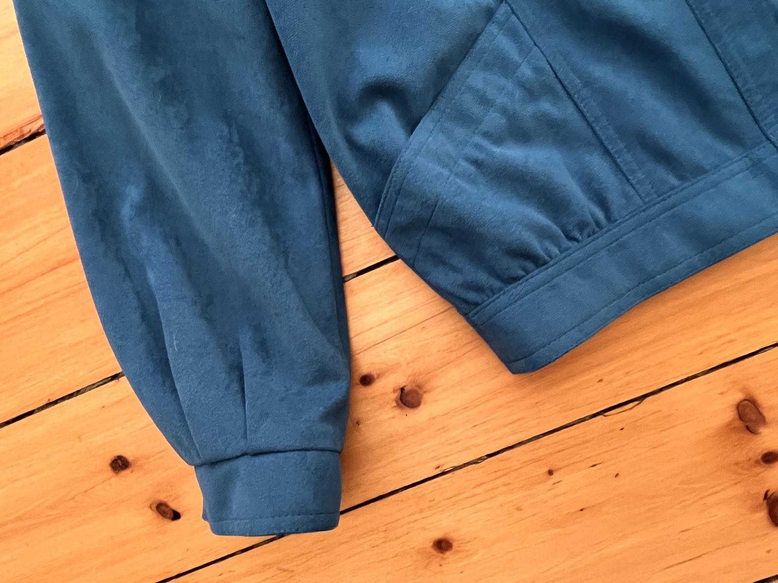 Vintage Faux Suede Teal 80’s/90’s Jacket Made in West Germany