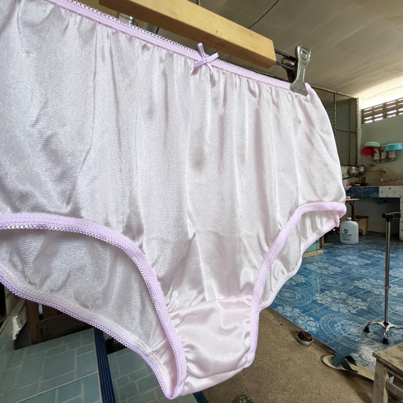 Vintage Panties Nylon Feminine Classic Briefs Silk Retro Pink VTG Comfortable