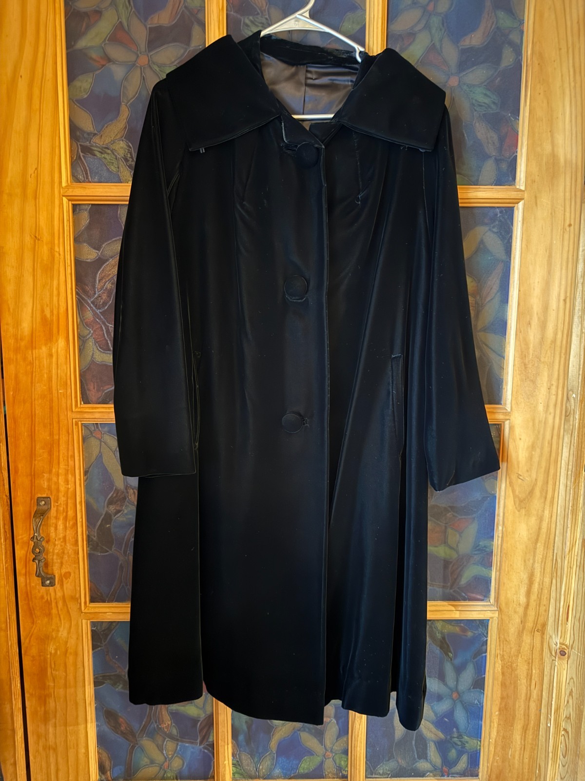 Vintage Solid Black Velvet Int. Ladies Garment Workers Union ILGWU Union Made
