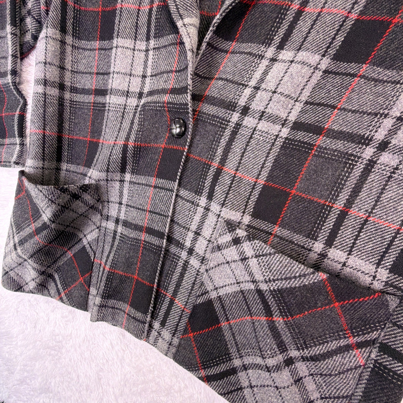 Vintage Haband Black, Gray, & Red Plaid Blazer Women’s Medium Made in USA