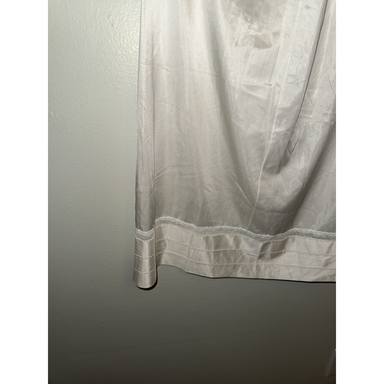 Vintage Lorraine Womens Cream Half Slip 100% Antron Nylon Sz Med Tall 28” Long