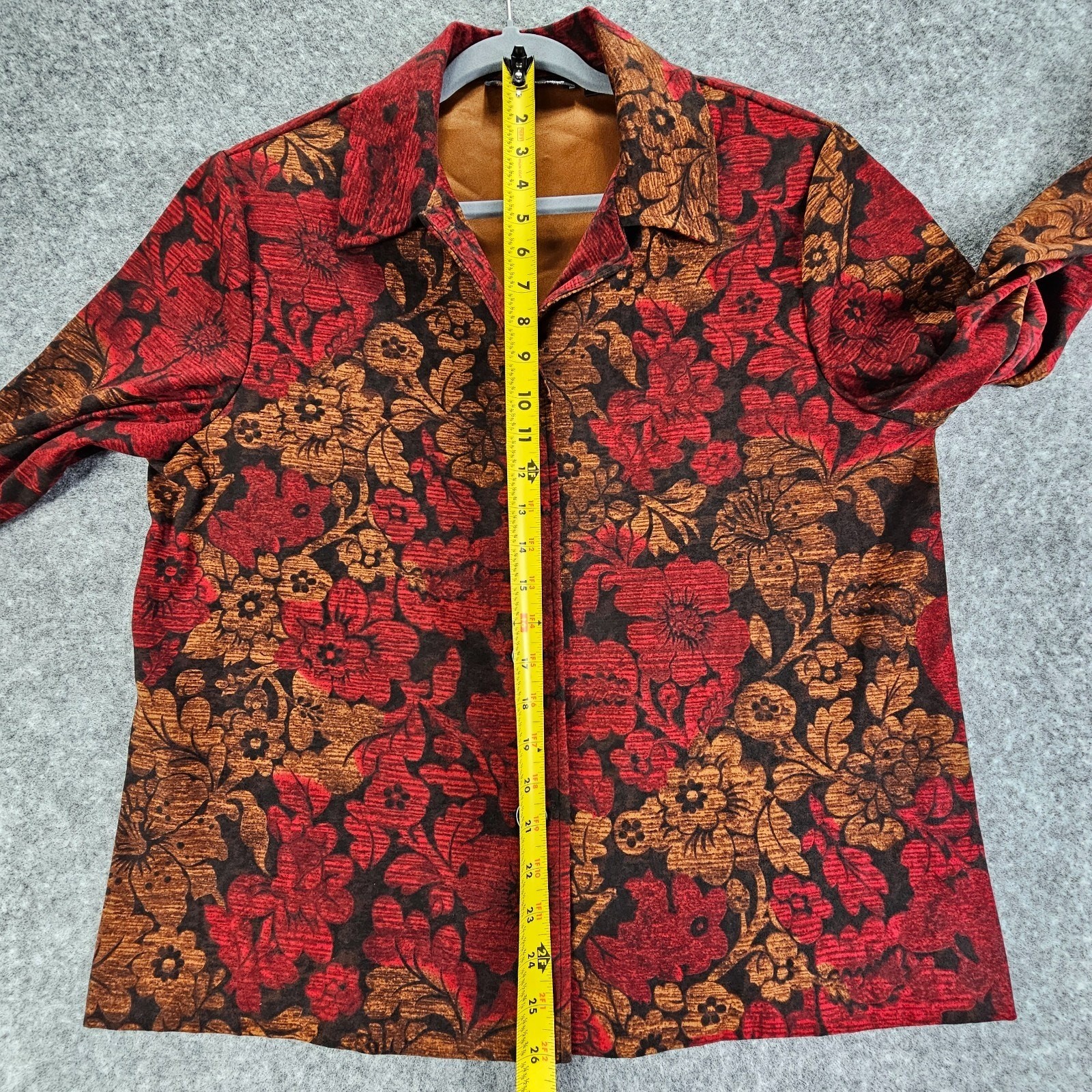 Briggs New York Suit Jacket Fall Floral Brocade Blazer Size Large Womens Vintage