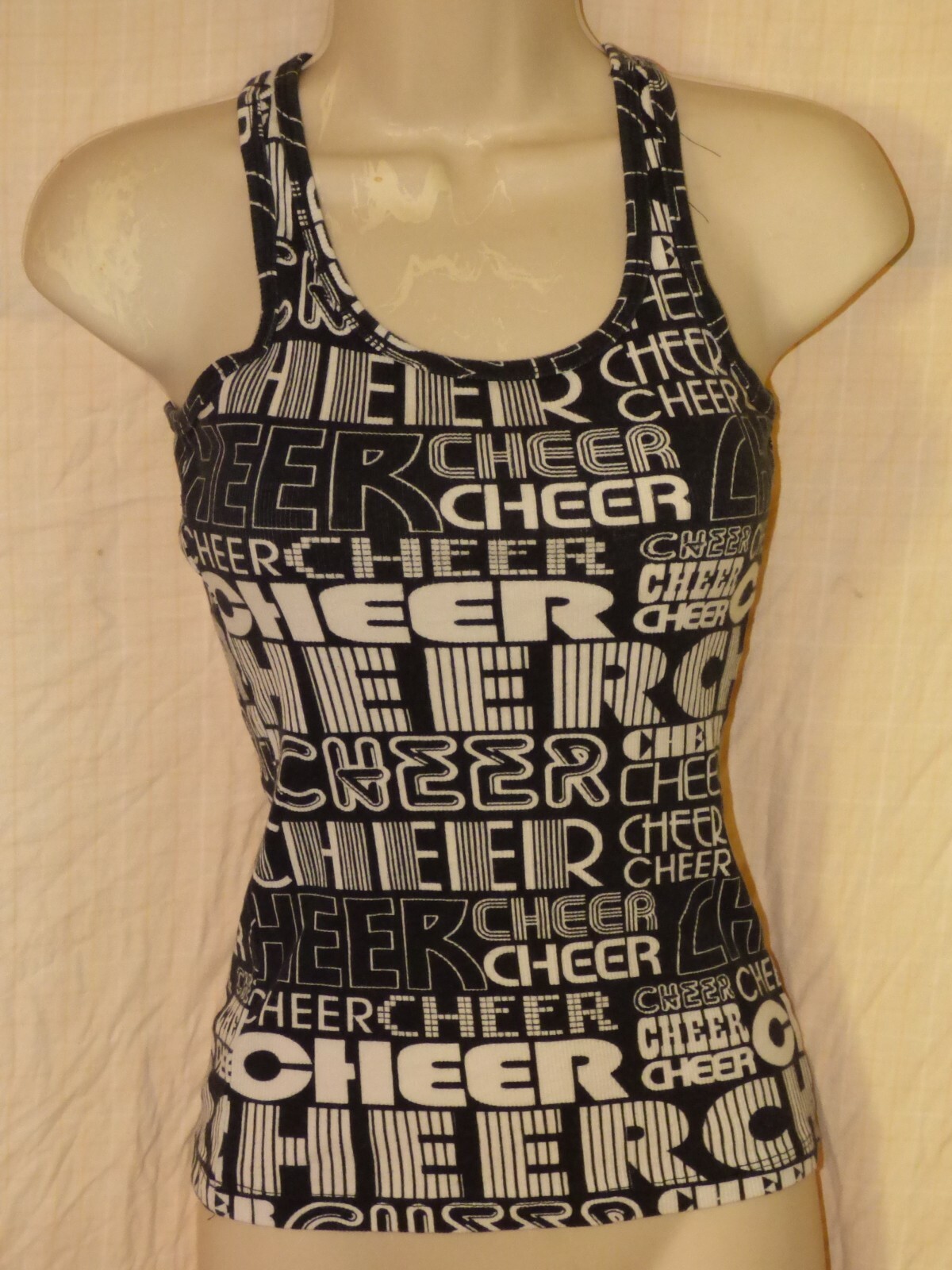 Vintage Women’s Varsity Spirit Fashions Black CHEERS Tank Top S