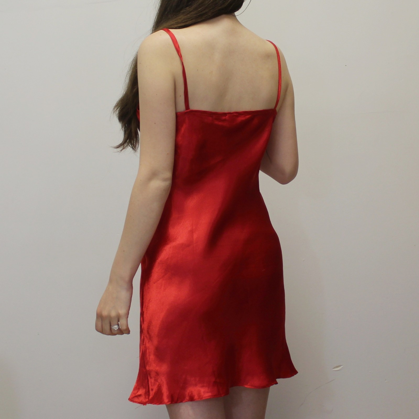 Vintage 90s Red Slip Dress Chemise by Body Drama Lingerie