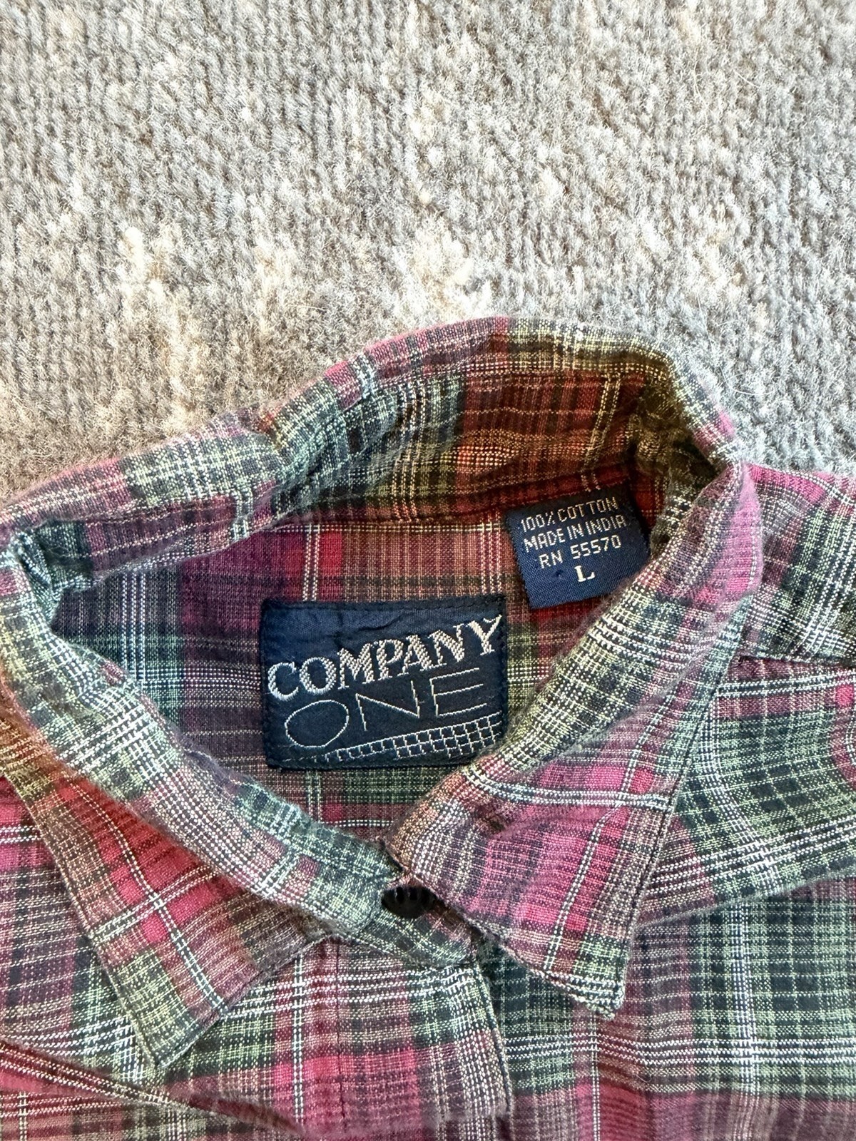 Vintage 90s Women’s Company One Red & Green Plaid Shirt Size Large 100% Cotton