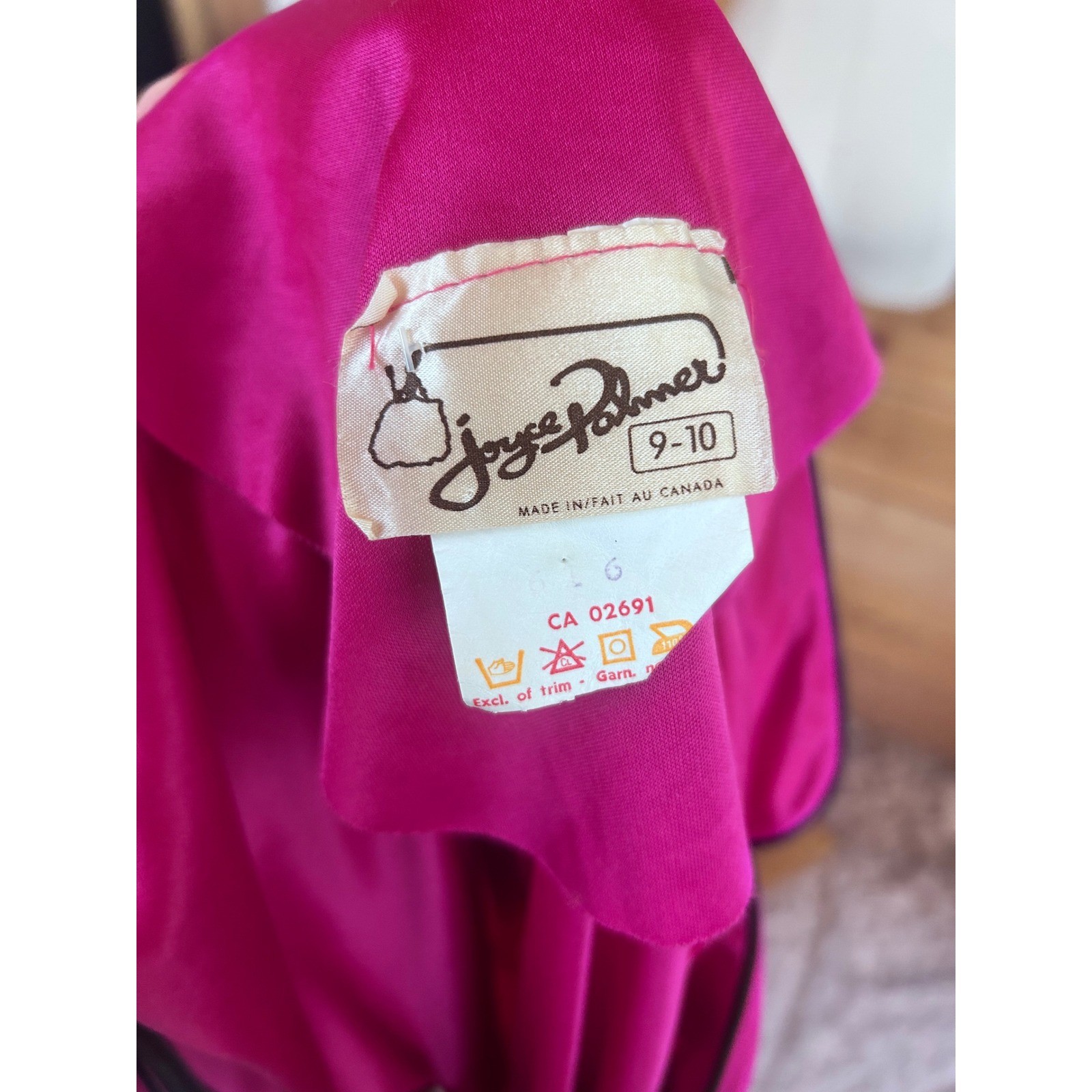 Vintage Magenta Satin Dress Medium Hot Pink Pleated Midi Joyce Palmer Asian Y2K