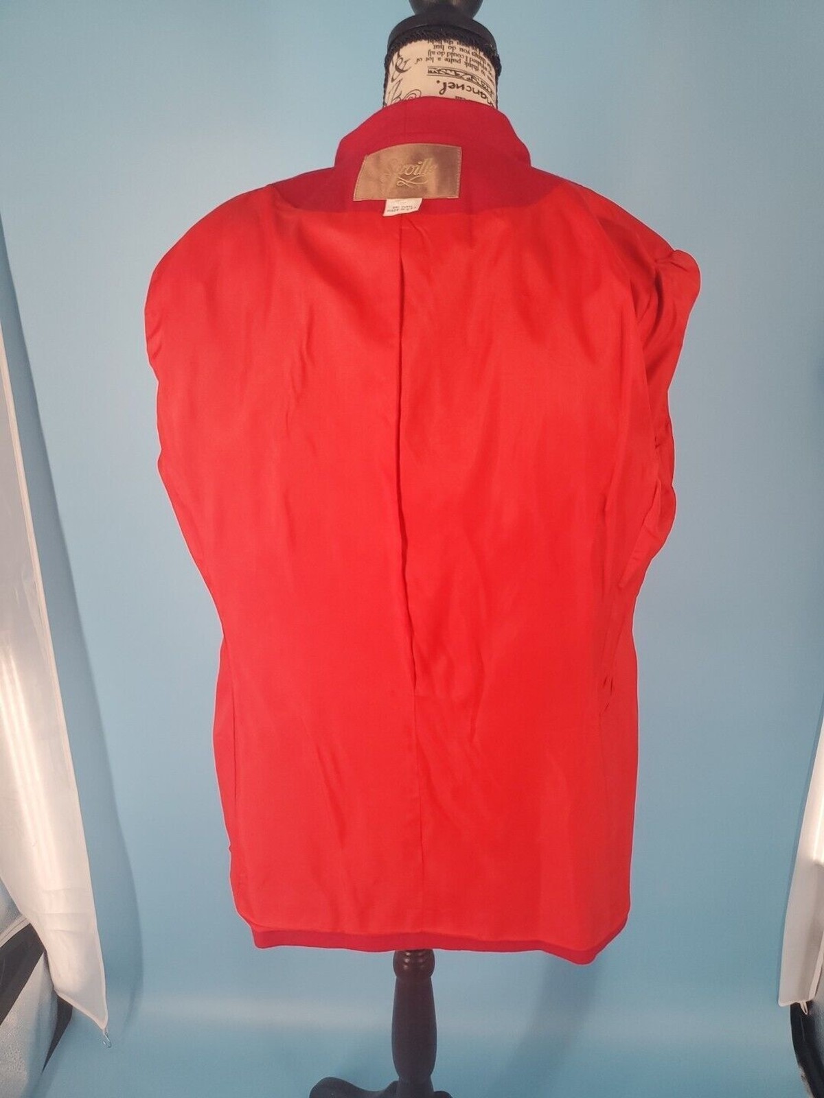 Saville Woolmark Jacket Blazer Red Sz 8 Vintage Lined Single Button Shoulder Pad