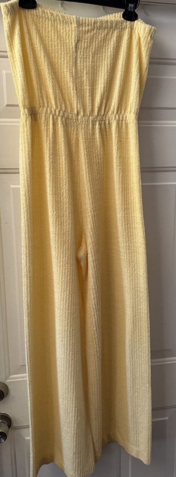 Vintage JC Penney Loungewear Yellow Terry Cloth Long Jumpsuit/Romper Size S