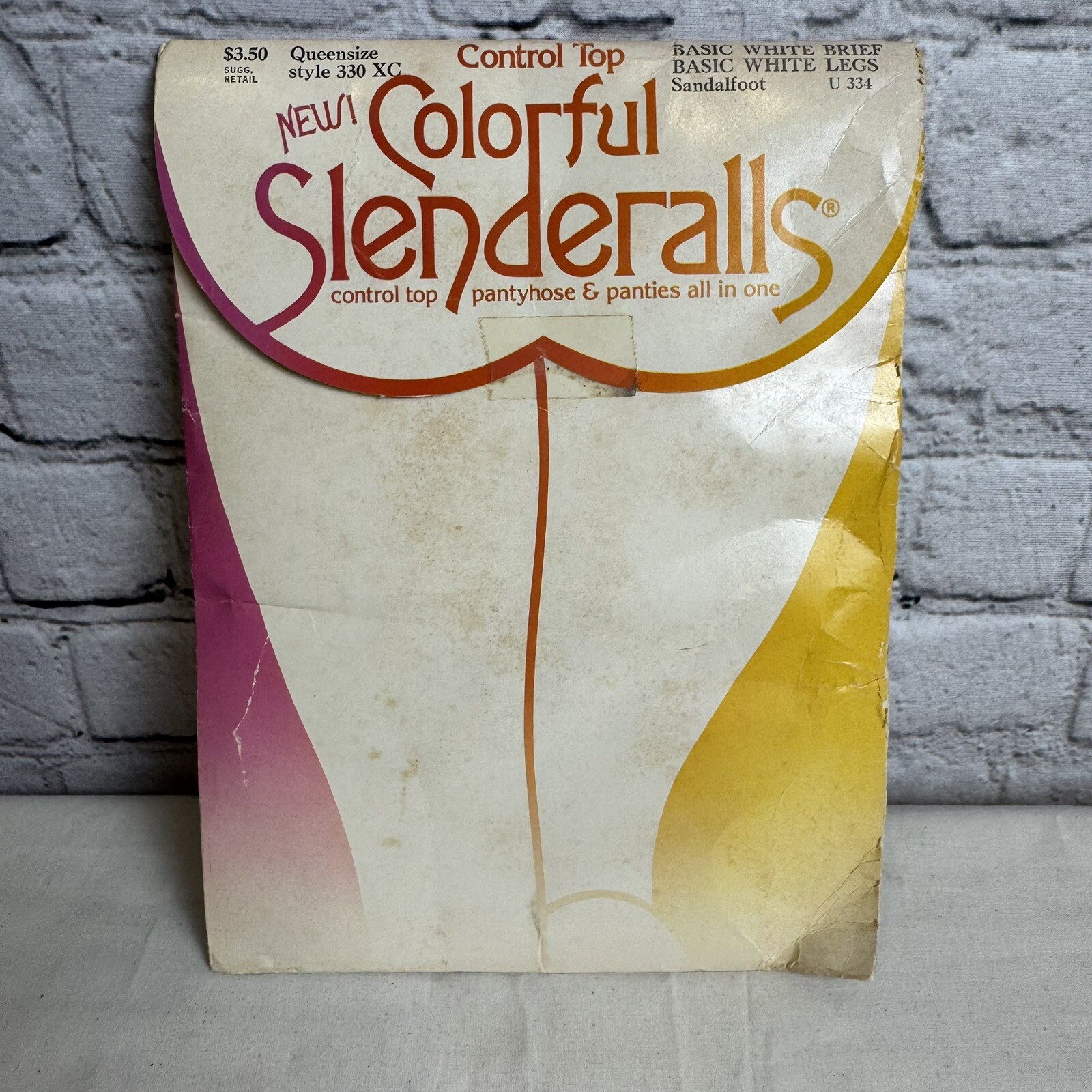 Vintage SLENDERALLS Underalls PANTYHOSE Size QUEEN Basic White Panty NOS 1982