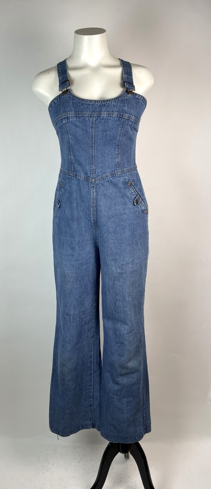 Vintage 1970s Miss h.i.s Womens S Denim Overalls Jumpsuit Flares hippy
