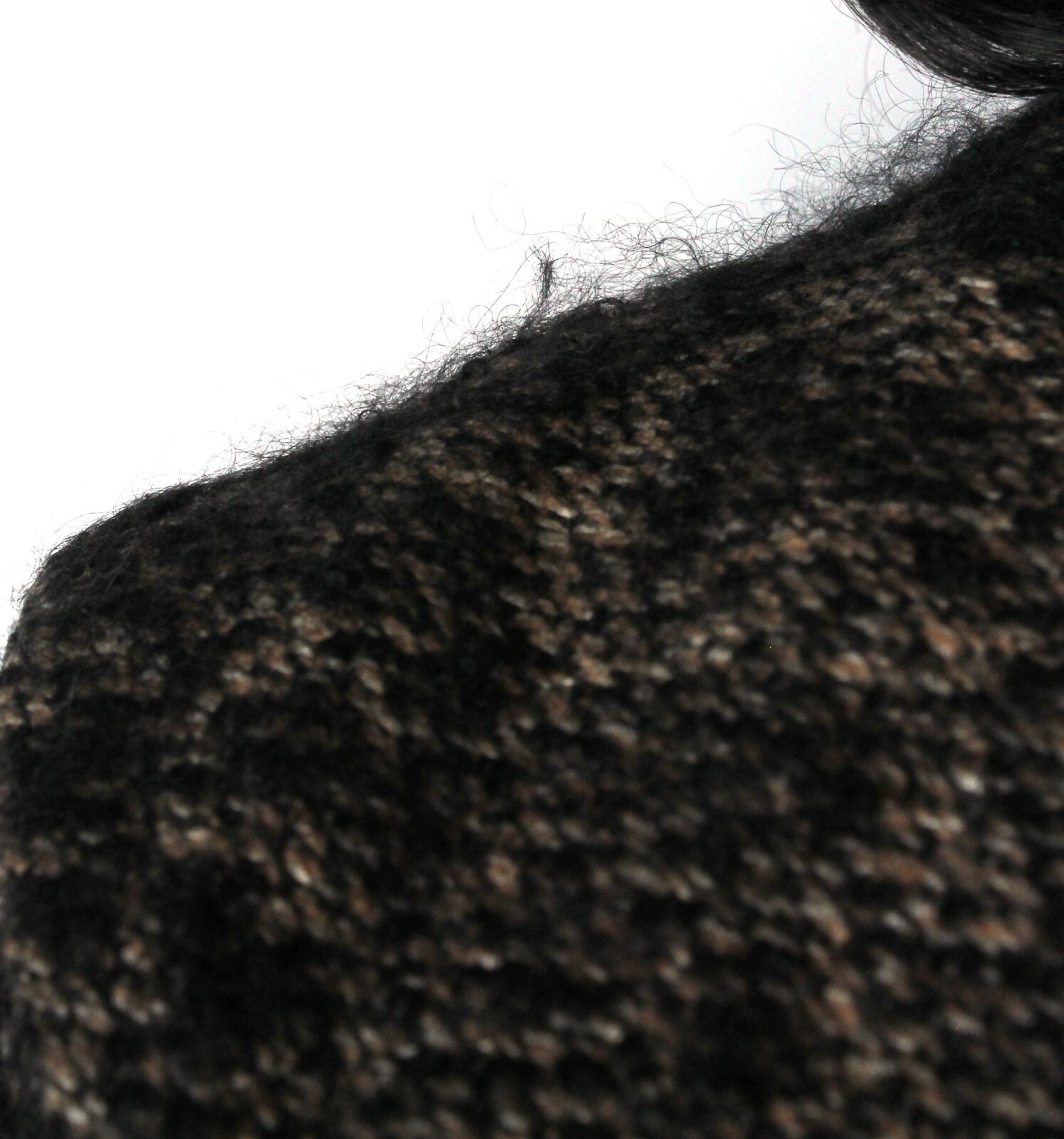 Winter Coat Sz L Vintage 50s Black Brown Shaggy Mohair Wool Jacket Frank Gallant