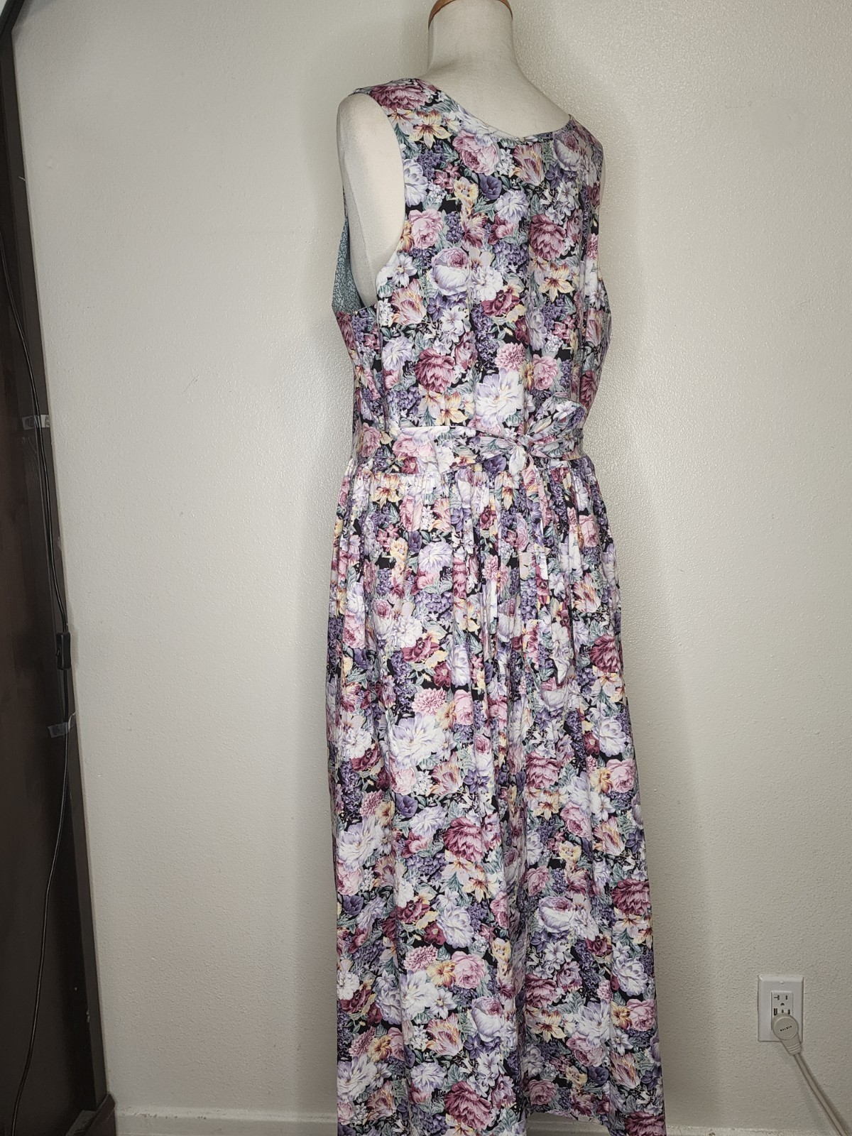 Vintage 90s Dogwood Lane Tank Dress with Tea Buttons Cottagecore Size Large